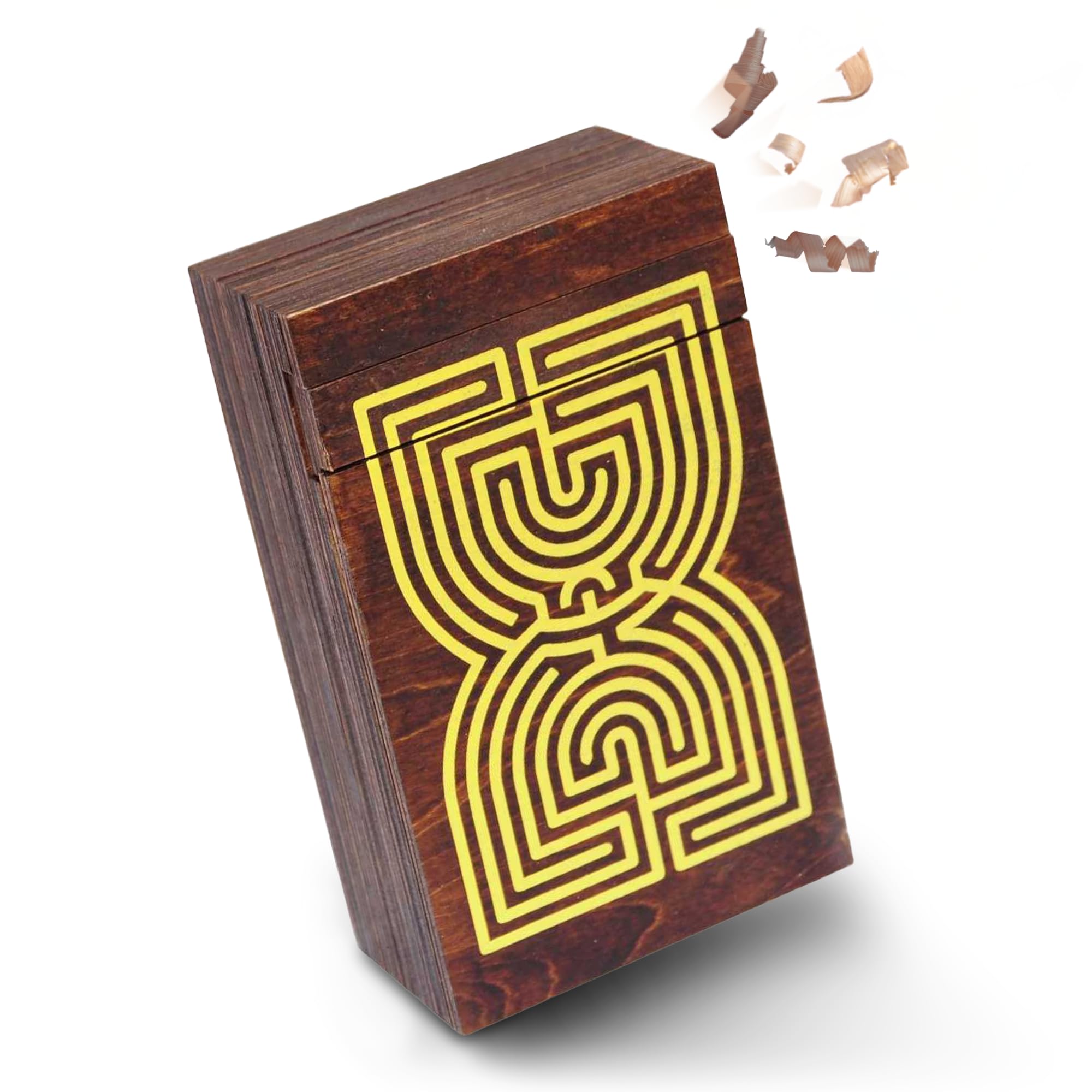 Logica Puzzles Art. Labyrinth Puzzle Box - Wooden Brain Teaser - Secret Safe - Difficulty 5/6 Incredible - Leonardo da Vinci Collection