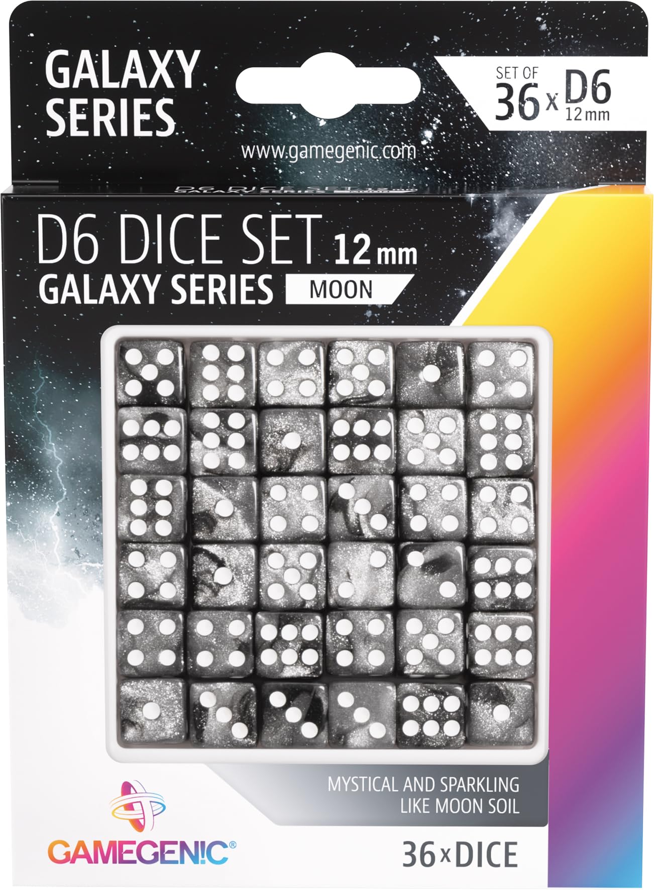 GGS50022ML - D6 DICE SET 16MM - GALAXY SERIES - NEBULA