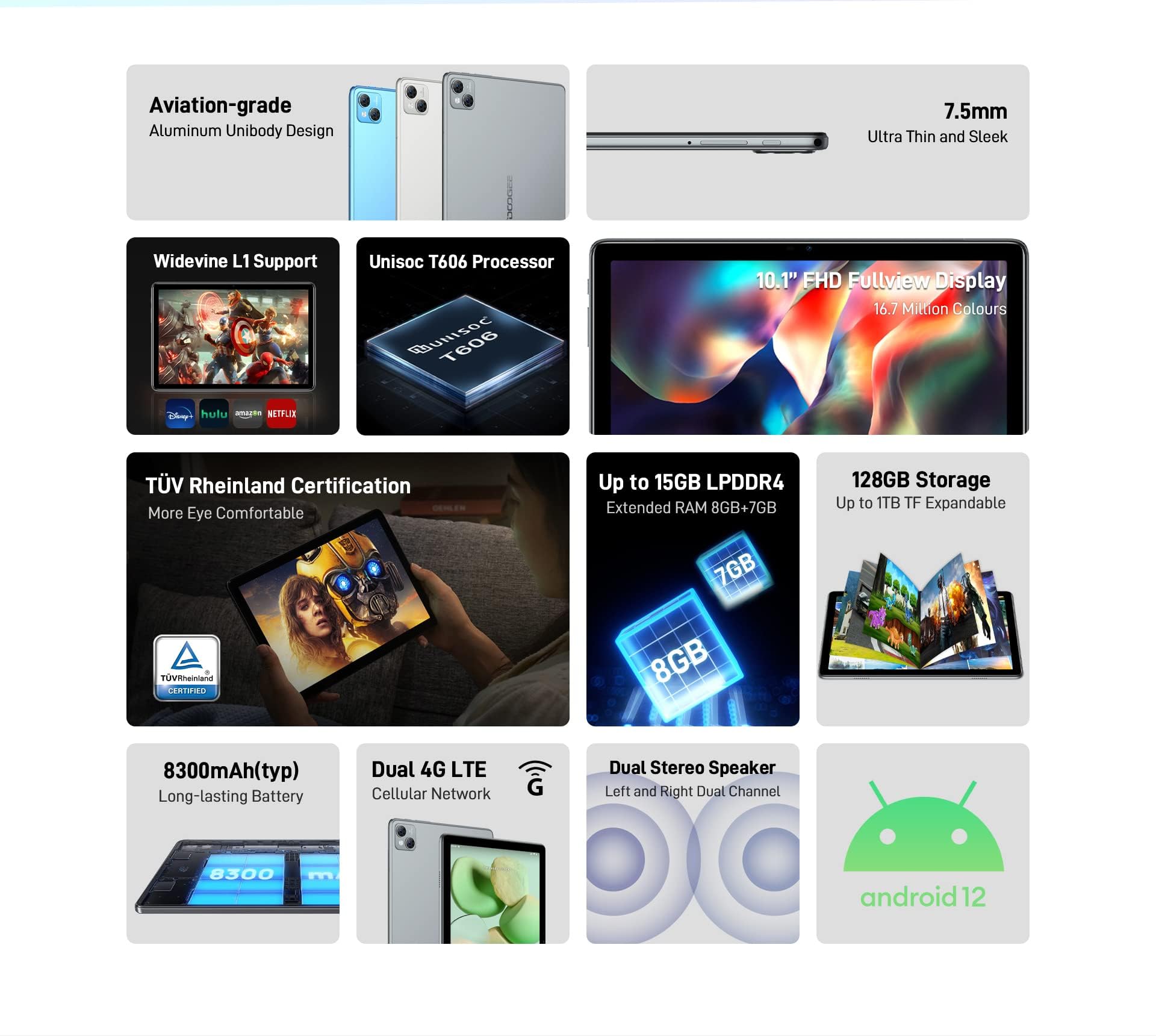 T10 10.1 8GB/128GB Niebieski - Tablet Marka