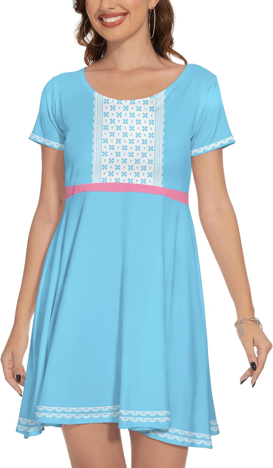 TMSD Halloween Women‘s Short Sleeve A-Line Vintage Swing Dress