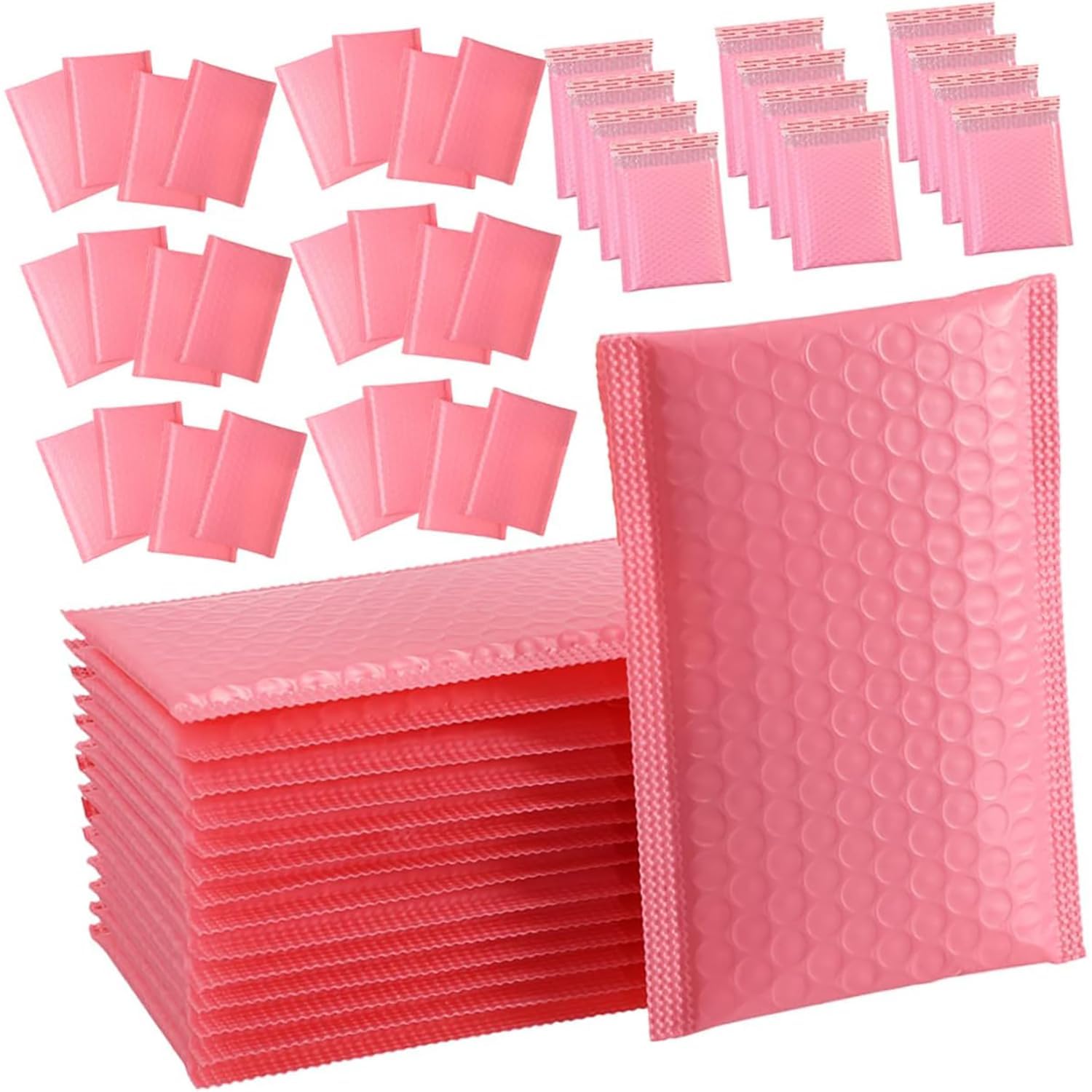 Bubble Envelopes, 100PCS Pink Bubble Mailers Padded Envelopes, Clothes Jewelry Packaging Bags for Shipping Self Seal Bulk Pack Mailing Envelopes, Suitable for Small Business，11x13+4cm