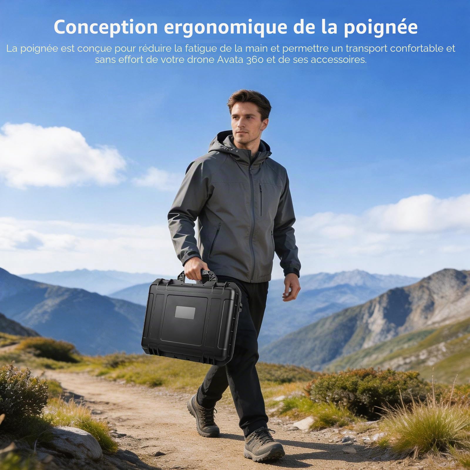 Fpvtosky Avata 360 Koffer, Sac étanche à coque rigide pour DJI Avata 360 Fly More Combo Accessoires pour DJI Goggles N3, RC Motion 3, Contrôleur FPV 3/RC 2, 3 batteries et station de charge