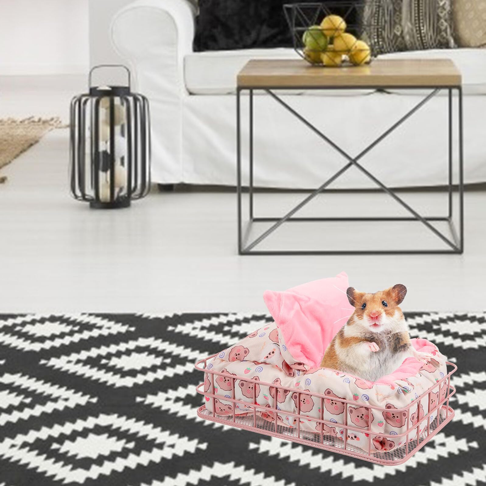 Metallplattform Bett für Hamster Ratten Chinchilla Frettchen aus Eisen mit Kuschelnest für Kleintiere