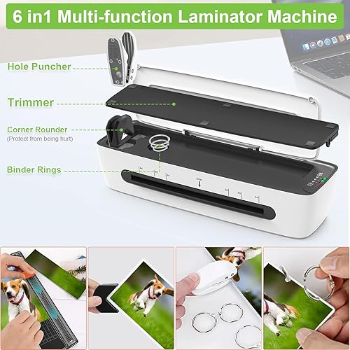 Miniatura 3 de Máquina laminadora de 9 pulgadas de laminación térmica y paquete de 20 hojas de laminación de 8.5 x 11 pulgadas, bolsas de laminación térmica