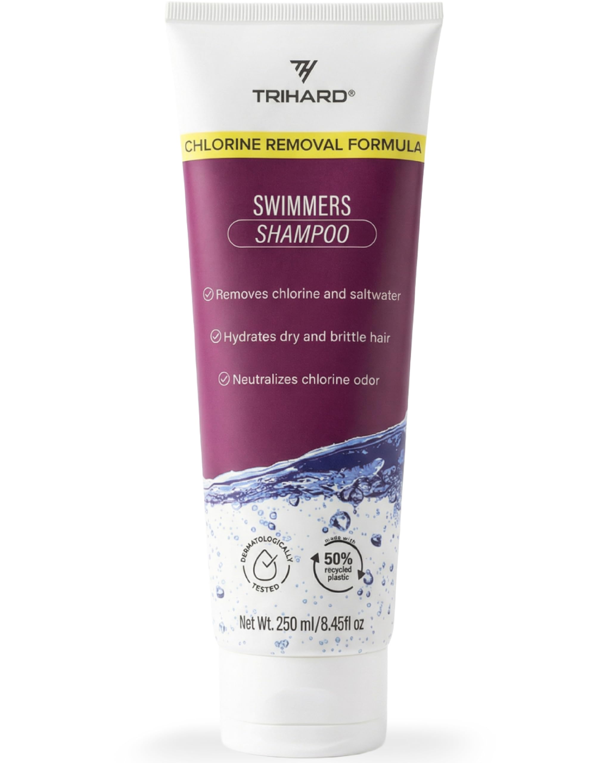 TRIHARD Chlorine Removal Swim Shampoo, Cleanse and Hydrate Hair from Pool and Ocean, Post Swim Chlorine and Hard Water Hair Protection