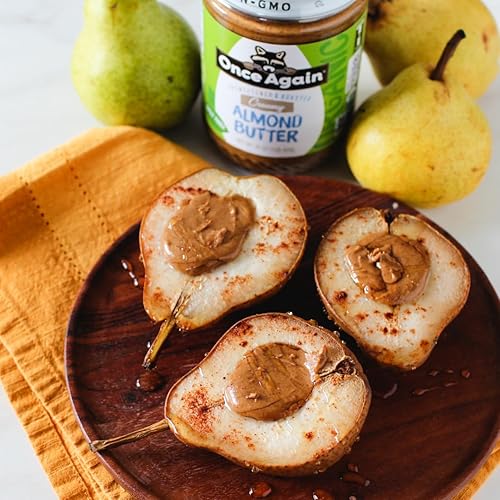 Miniatura 6 de Once Again Mantequilla cremosa de almendras orgánica, 16 onzas, tostada, sin sal, sin azúcar, orgánica USDA, sin gluten, sin maní, vegano, kosher,