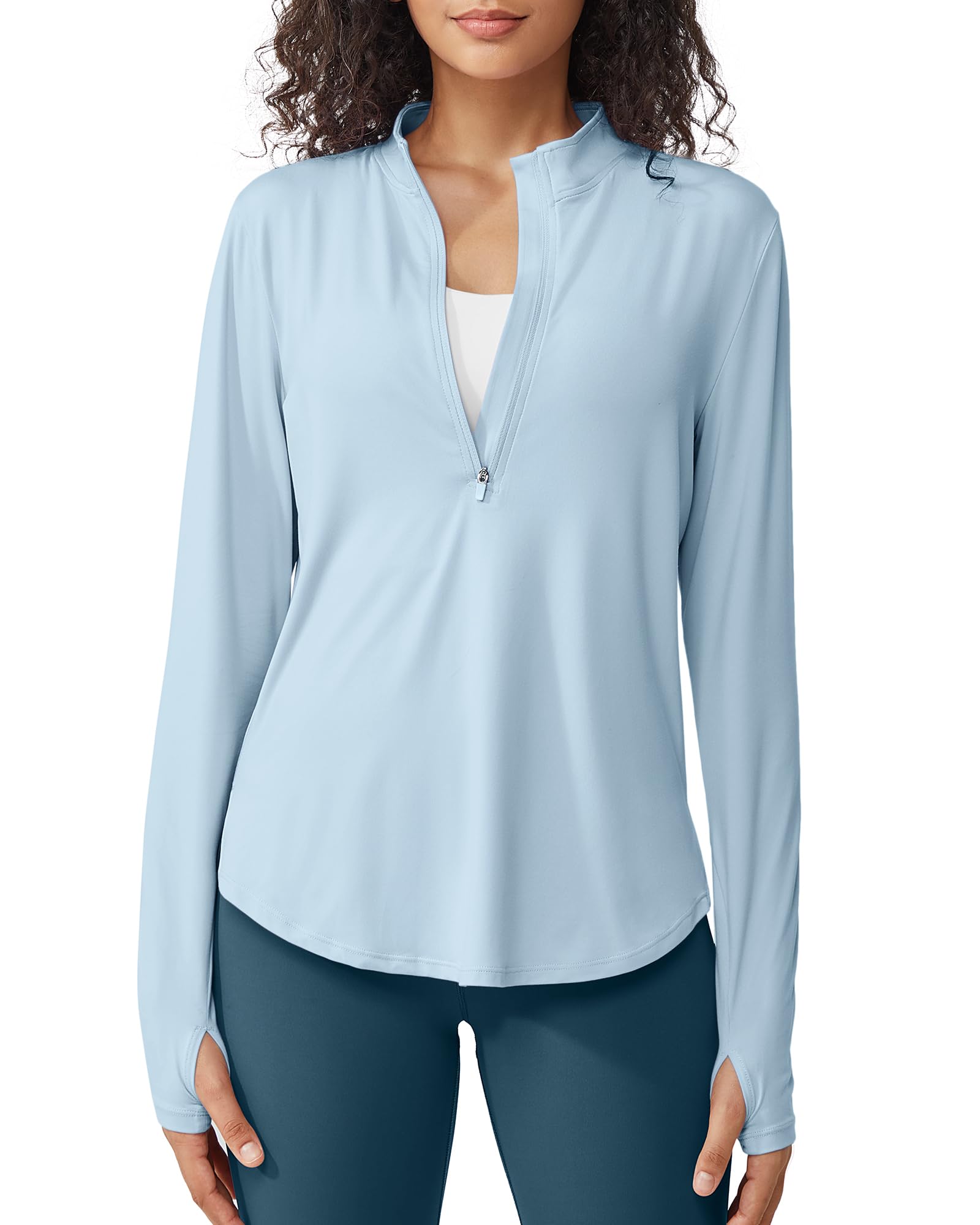 G4Free Womens UPF 50+ Sun Shirts Lightweight Quick Dry Long Sleeve Workout Tops Lightweight Running Pullover