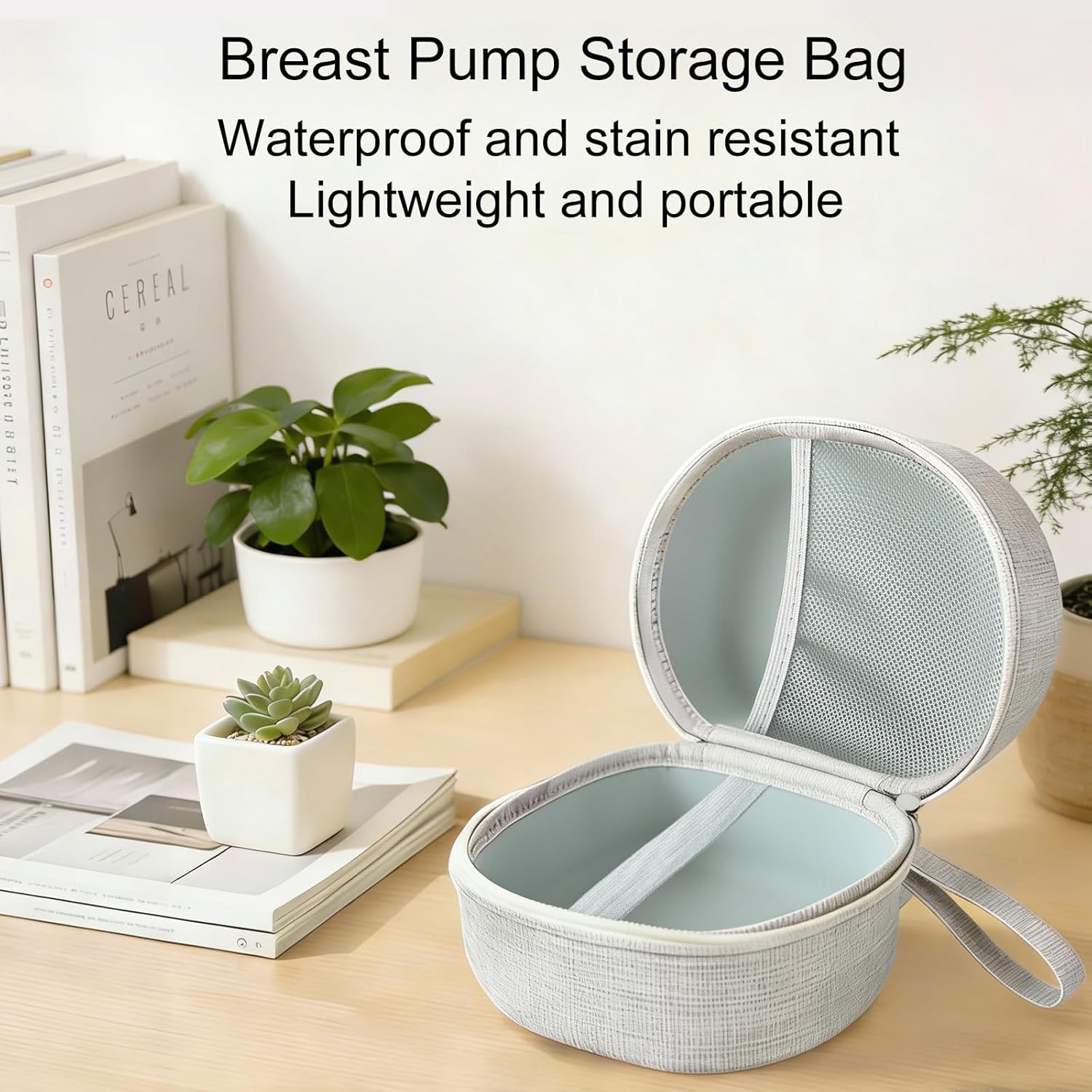 Portable Wearable Breast Pump Bag with Handle, Lightweight Pump Carrying Case for Work, Travel and Daily Use