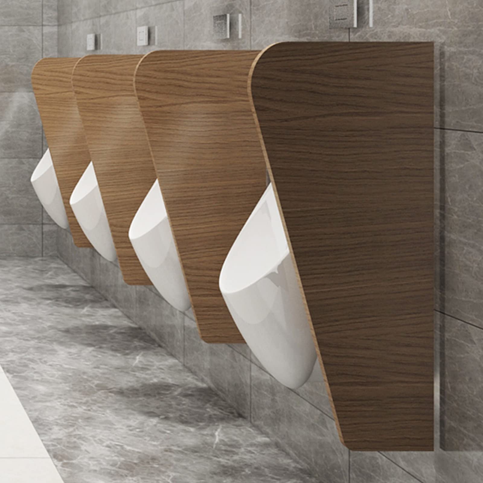 AYCDL Urinal Partition Urinal Baffle, Wall Mounted Urinal Partition, Public Health Partition Urinal Privacy Screen, Men's Toilet Waterproof Urinal Partition,Brown-4PCS