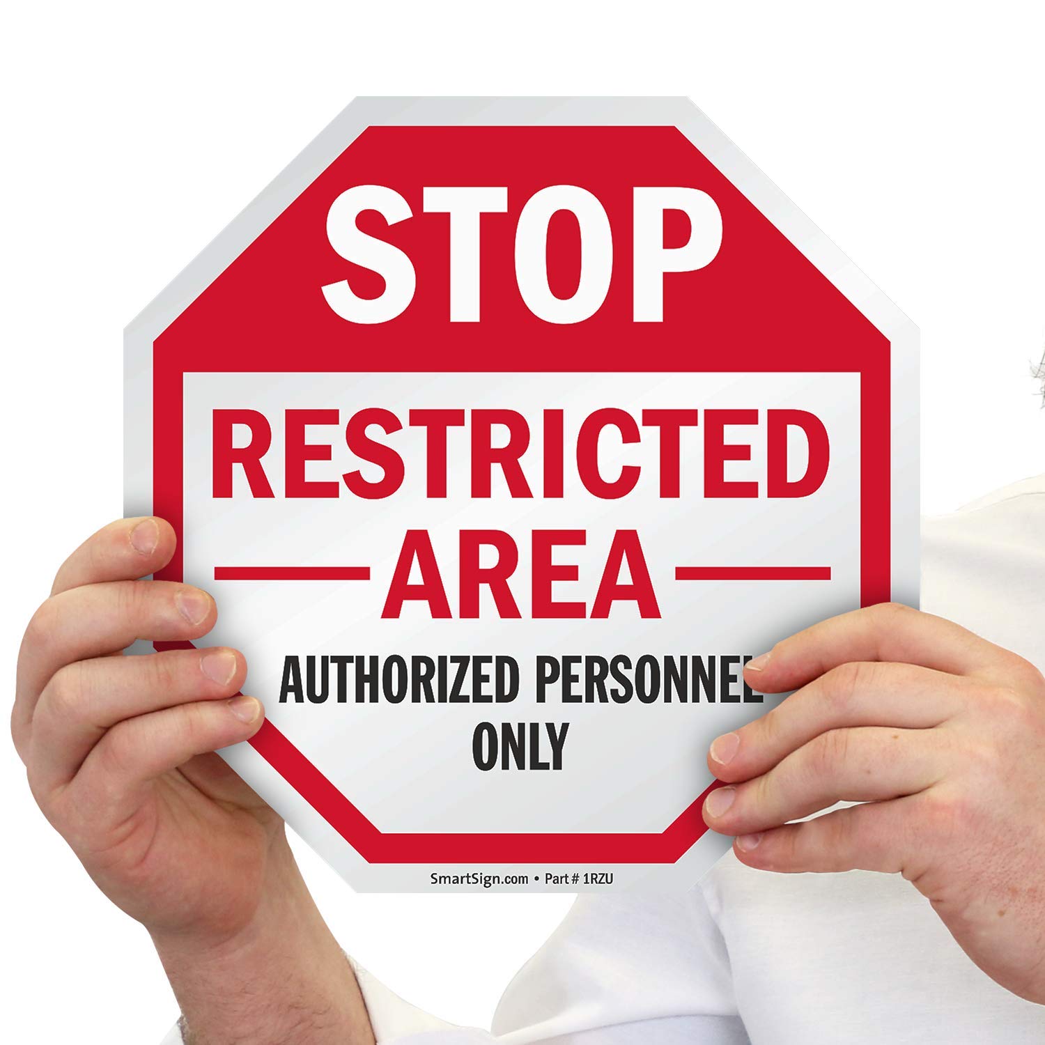SmartSign Stop - Restricted Area, Authorized Personnel Only Label | 10" x 10" Laminated Vinyl, Made in USA