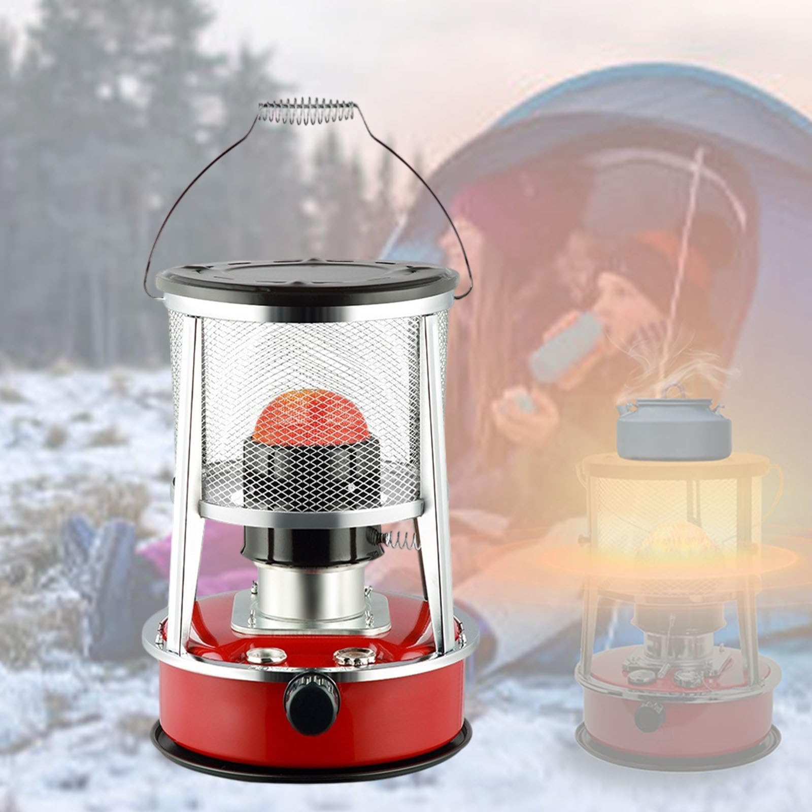 RSPPPJQ Kerosene Heater, Kerosene Heaters for Indoor Use,4.6L Portable Heater for Camping, Kerosene Stove Non Electric Heaters for Outdoor, Emergency Oil Heater for Heating, Garage, Cooking