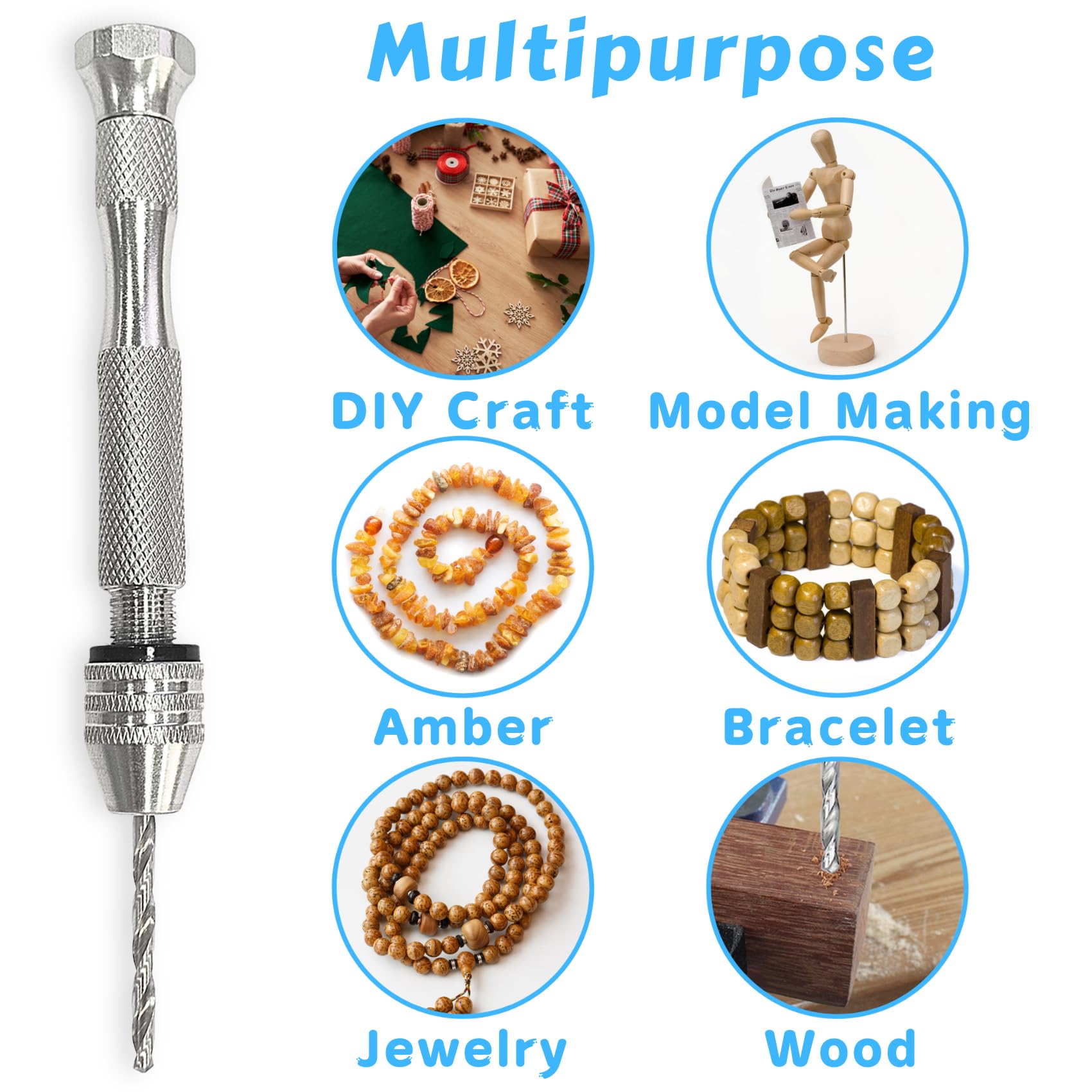 KINGFOREST Pin Vise Hand Drill For Multiple Crafting Burkina
