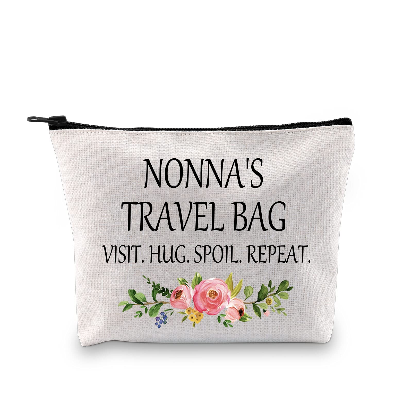 GJTIM Nonna Gift for Grandma from Grandchildren Nonna Travel Gift Grandmother Zipper Pouch Makeup bag (Nonna's Travel Bag)
