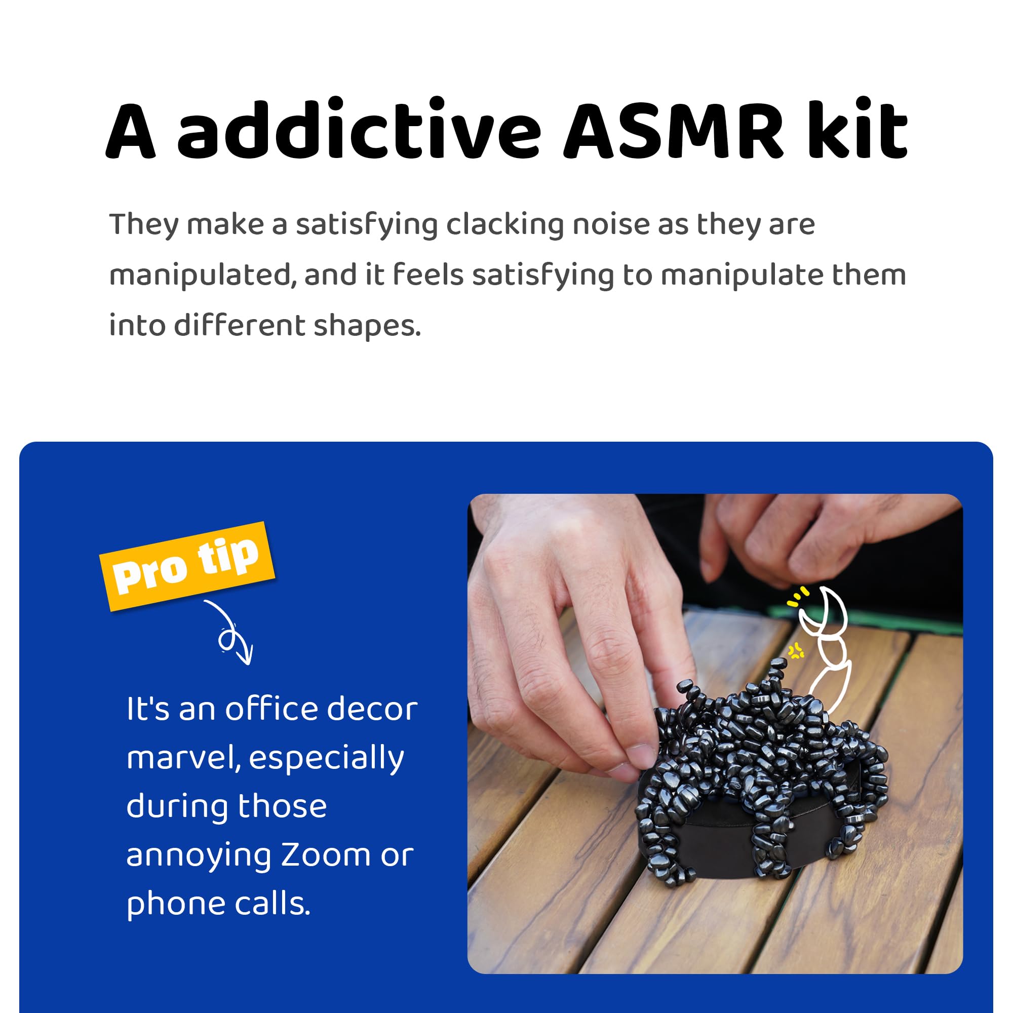 LiKee 500+ Packs Magnet Stones, Fidget Toys Adults, Stocking Stuffer for Kids and Teens, Magnetic Rocks Help Relieve Stress, Desk Toy for Work and Study, Gifts for Boys and Girls Ages 14+ Years Old