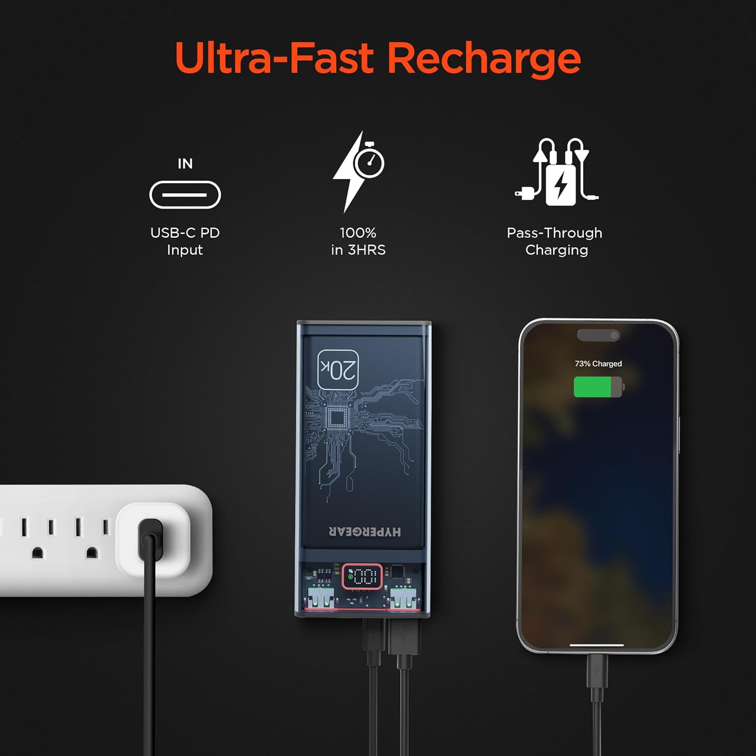 HyperGear Power Bank charging multiple devices