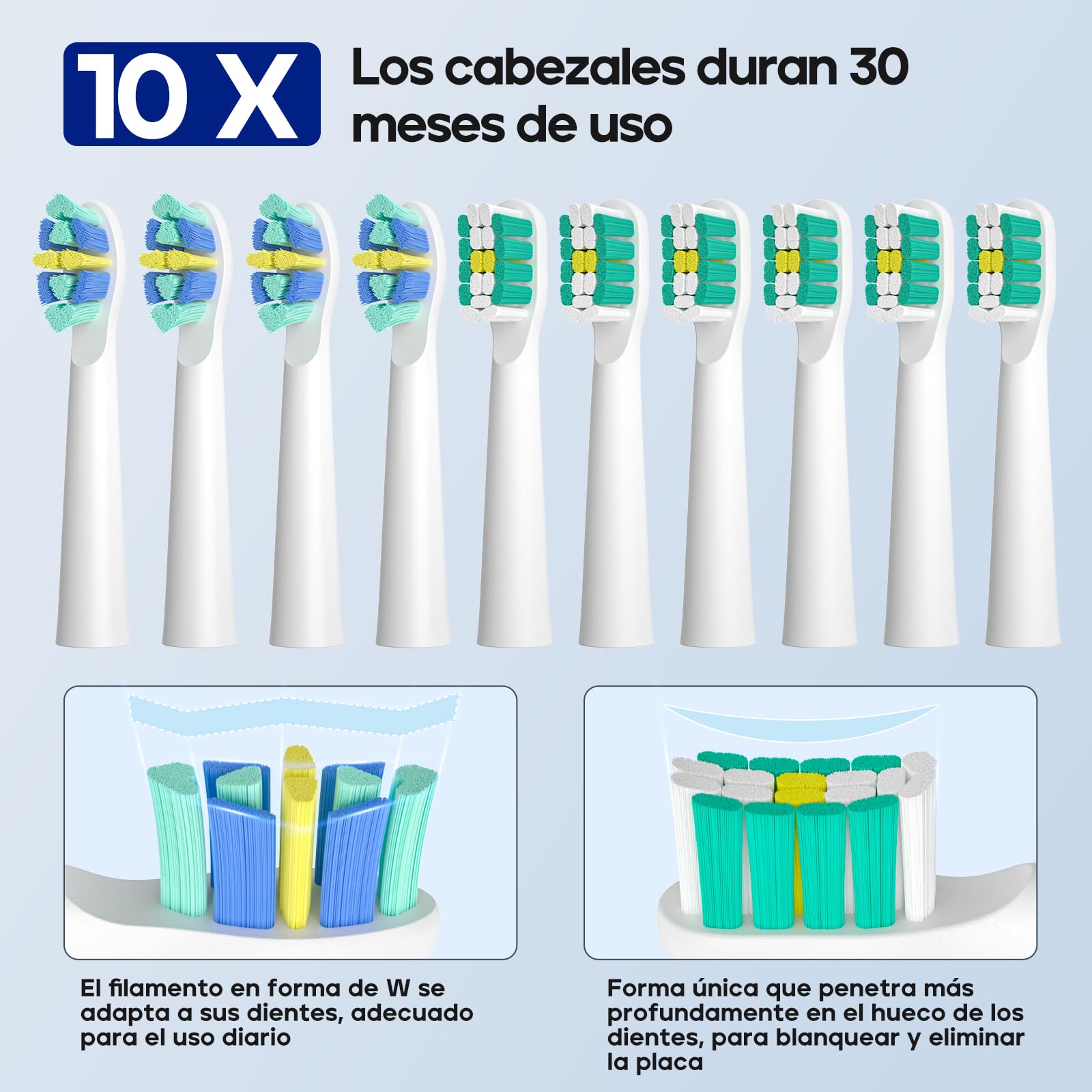 seago cepillo de dientes eléctrico sónico adultos, cepillo electrico con 10 cabezales y diseño ergonómico científico. temporizador, estuche y 60 días de utilización para viaje,Verde