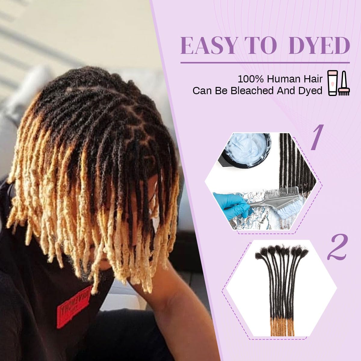 10 inch 40 Stands Interlocking Loc Extensions Human Hair, 0.6cm Width 100% Human Hair Dreadlock Extensions, Soft Human Hair Dreads Extensions, Natural Black (10 inch 40 Strands, 1B 0.6cm)