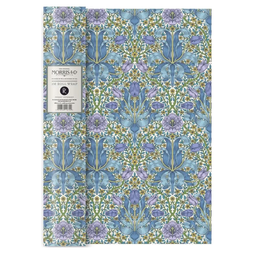 Morris and Co William Morris Spring Thicket Cobalt Roll Wrap 3 m x 70 cm roll wrapping paper