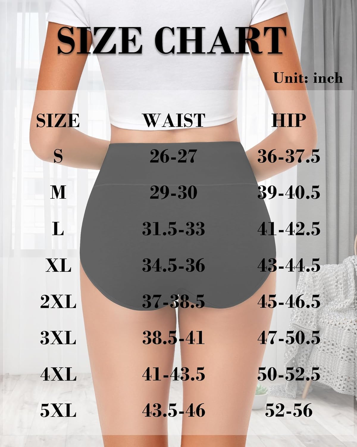 OLIKEME Cotton Underwear High Waisted Panties Full Coverage Underpants Soft Strech Ladies Briefs for Women Multi Pack - Image 6