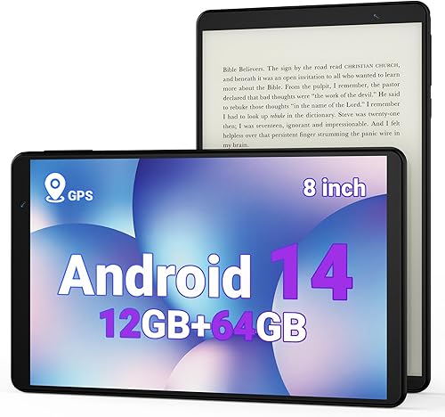 Miniatura 1 de Última tableta Android 13, tableta de 8 pulgadas, procesador de cuatro núcleos de 2.0 GHz con 64 GB de almacenamiento, 1 TB expandible, cámara de