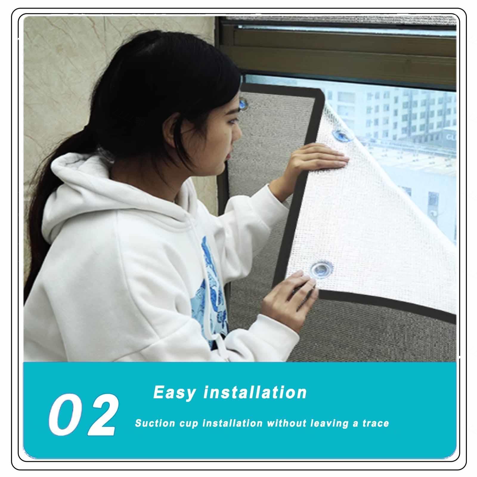 Zlovne Film De Protection Solaire Anti Chaleur,Film Aluminisé Réutilisable,Film Fenetre Anti Regard,Film Opaque Vitrage 8 Mm D'Épaisseur,Film Electrostatique Vitre,avec Ventouse (130x240cm/51 X94