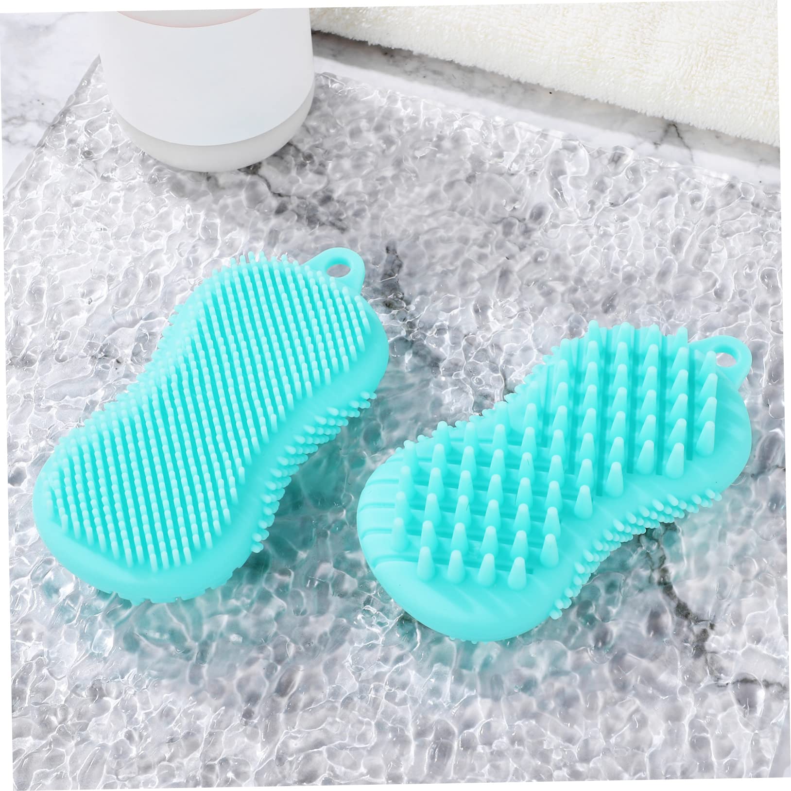 PLAFOPE 2piezas Cepillo De Ducha Corporal Exfoliante De Silicona Cepillo De Baño Multifuncional Masajeador De Cabelludo