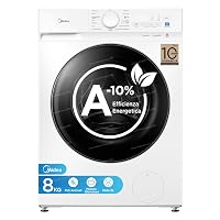 Midea Lavatrice Carica Frontale,8 kg,Classe A-10%, 1400 Giri,Silent Inverter Motor,Rimozione Peli di Animali,Vapore Igienizzante,Programma Sport,Bianco