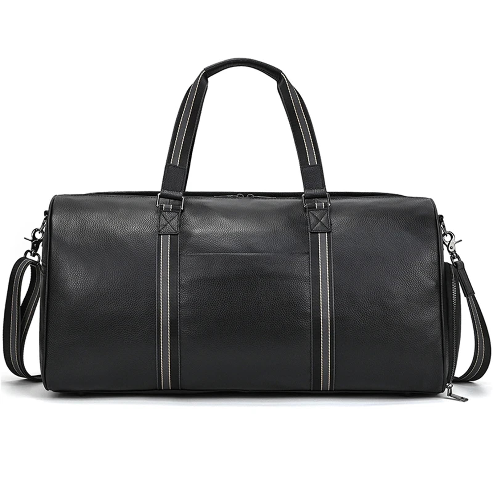 Borsone Sportivo in Pelle per Uomo Borsa da viaggio in pelle di mucca da uomo, grande capacità, borsa da viaggio, borsa da weekend nera da uomo, bagaglio a mano, borsa da fitness, borsa sportiva per S