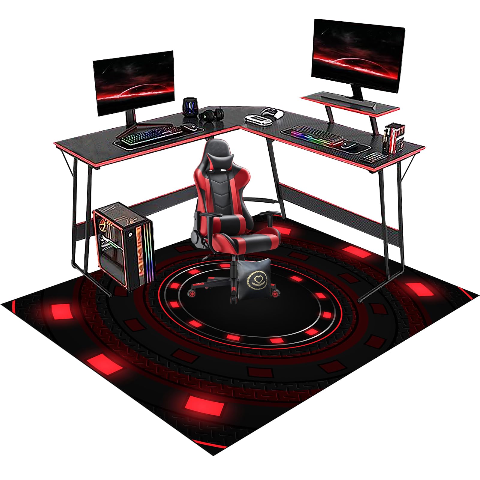 RxiBeFuw Gaming Chair Mat Non-Slip Protective, Office Chair Mats for Parquet, Office Carpet Protector Chair Mat, Floor Protector for Office Chair, Office Chair Mat for Hardwood Floor 110 x 170 cm โ image 1