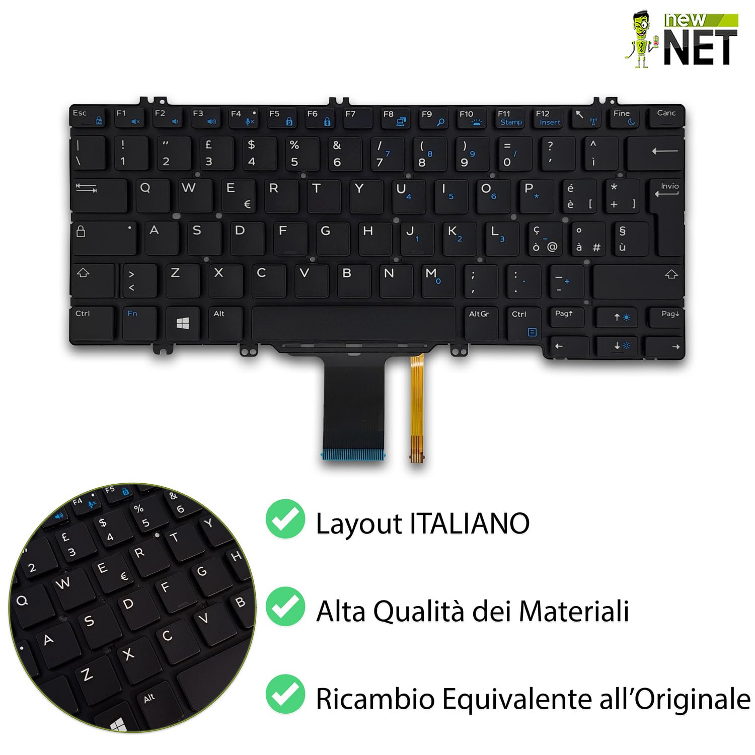 Tastiera Retroilluminata RUSSA Originale Dell Latitude 5280/5290/7280/7380 – Codice 033JVM