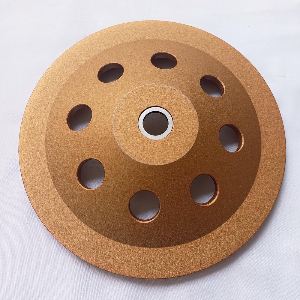Muela abrasiva PCD de 7 pulgadas para quitar revestimiento de superficie de suelo de hormigón epoxi | 12 segmentos para pintura de masilla de pegamento con eje sin rosca de 22,23 mm