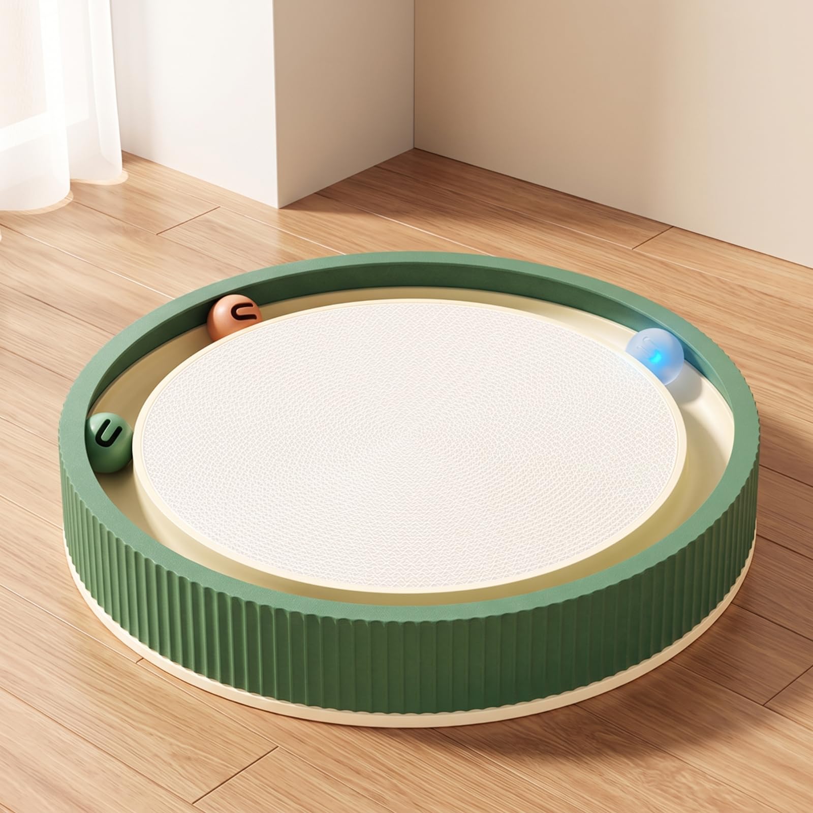 Jouet pour Chat avec Balles Mobiles, Blanc Perlé