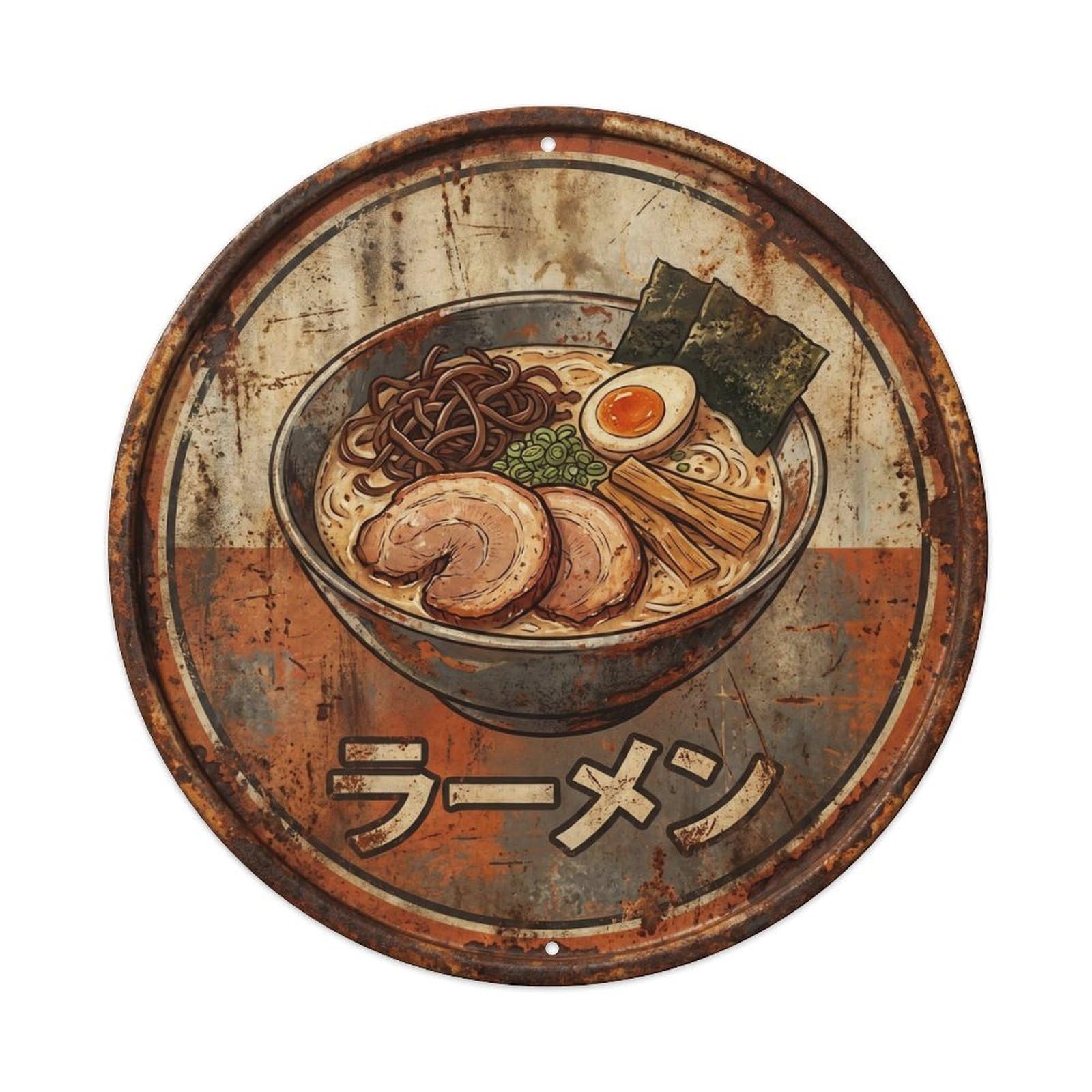 Cxhjca 8X8inch(20X20cm) Ramen Japanese Noodle Bar Vintage Restaurant Cuisine Metal Tin Sign
