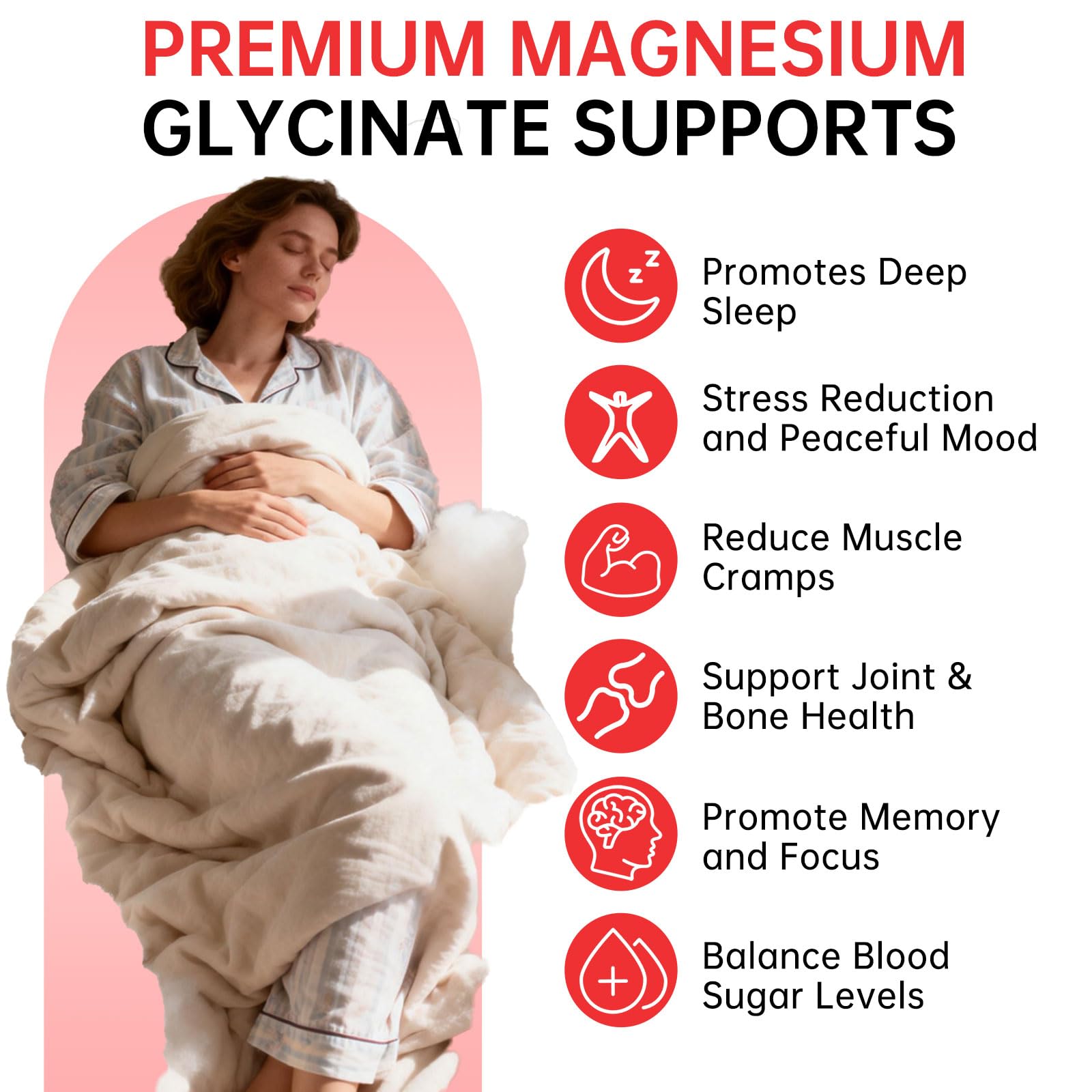 Magnesium Glycinate Gummies 500mg – Sugar Free Magnesium Gummies with L-Theanine - Sleep, Calm, Stress Relief for Adults & Kids 4+, Vegan, No Melatonin (Strawberry Flavor, 60 Count) — Amazon image 3