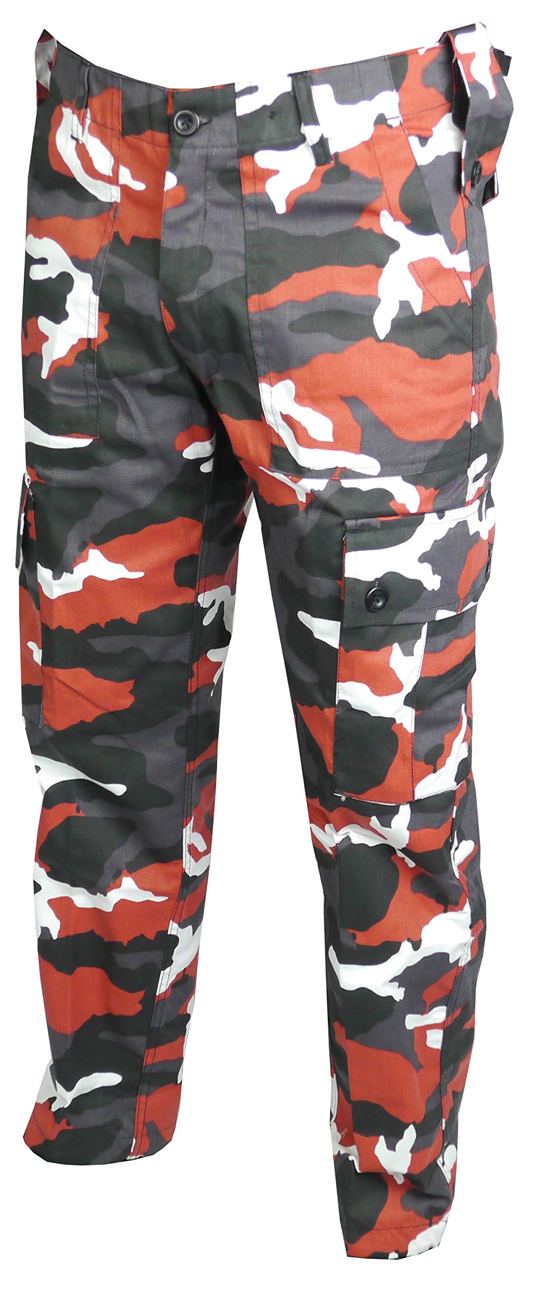 Savage Island Men's Red Camo Combat Military Trousers, 34W / 34L