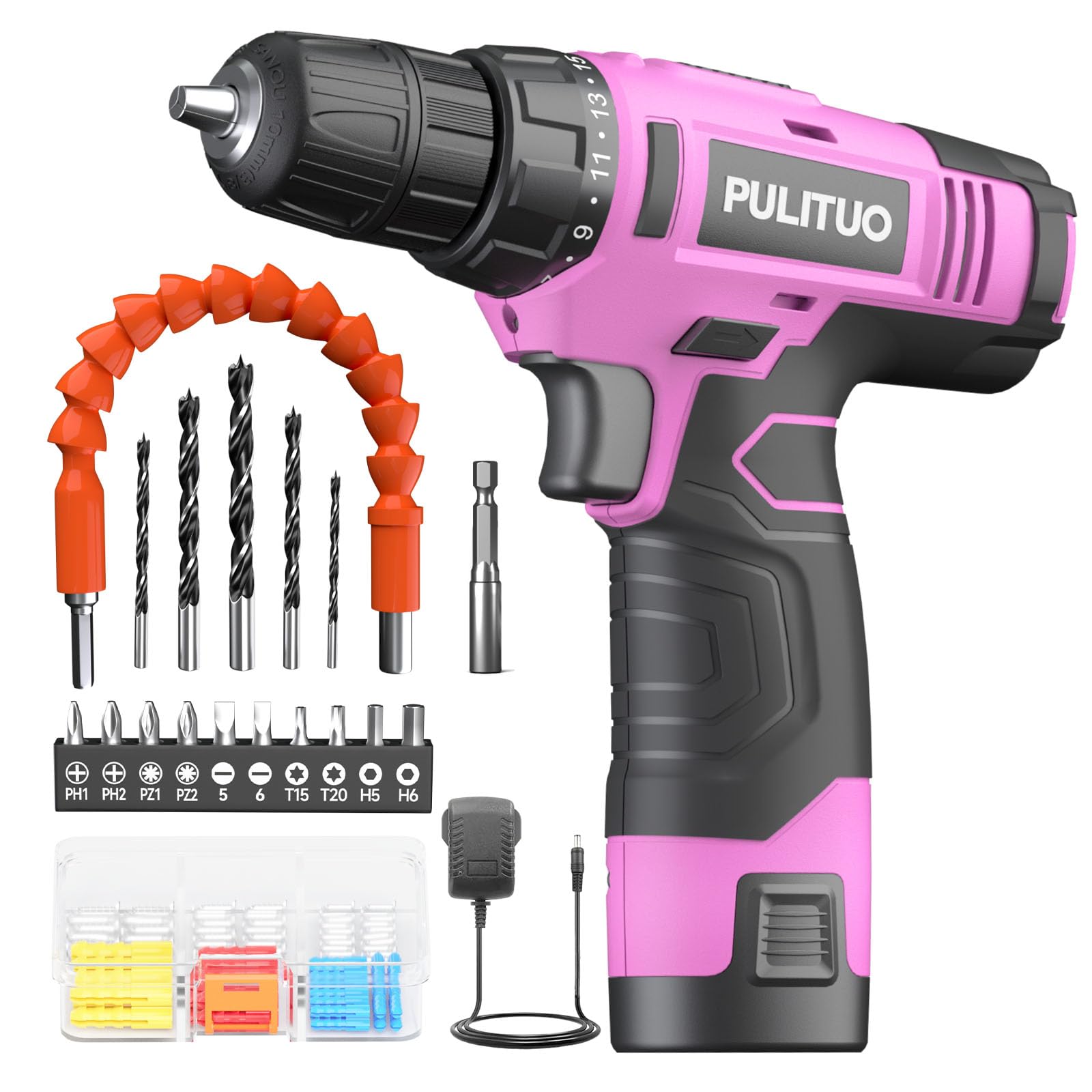 Sponsored Ad – PULITUO 12V Cordless Drill with Li-Ion Battery, 21+1 Torque Setting, 3/8” Keyless Chuck, Variable Speed Switch, LED Light