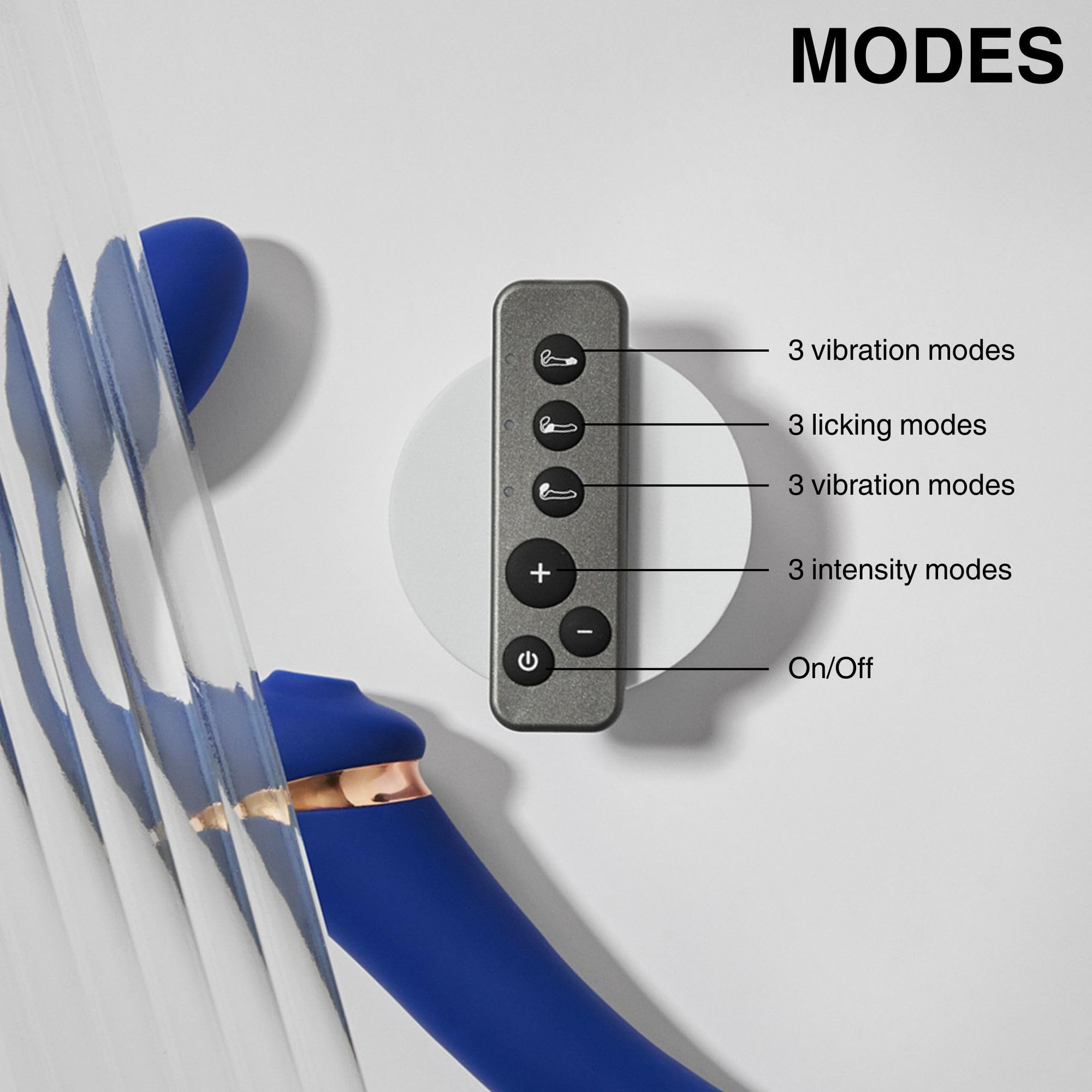 Strap-On-Me Strap-on Multi-Orgasmo Telecomandato 3 Motori – Tecnologia a Memoria di Forma – Tripla Stimolazione – Sex Toy Donna & Uomo in Silicone Morbido – Senza Imbrago, Impermeabile - Blue XL