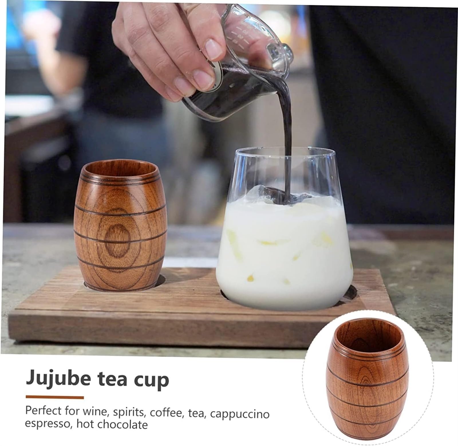 KanDuo Tazas de Cerveza Personalizadas Jarras, Jarras de Cerveza, Jarras de Cerveza, Taza de Agua Taza de té Taza de Agua de Madera Taza de Bebida Juego de té de Madera Taza de Madera Taza de café