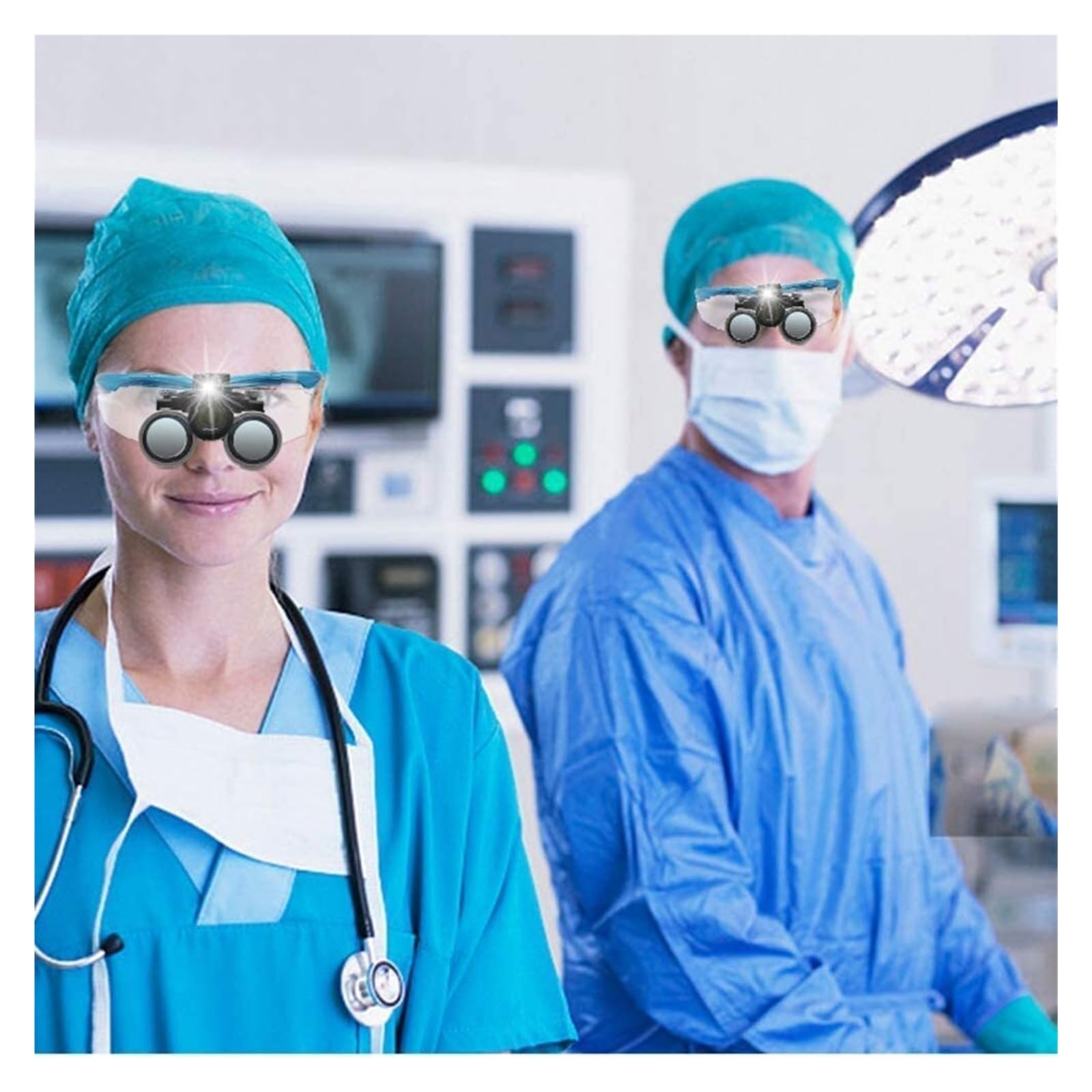 Lenti Ingrandimento 3.5X con LED Regolabile - Supporto Testa Ergonomico e Custodia Metallica per Odontoiatri, Chirurghi e Professionisti Medici