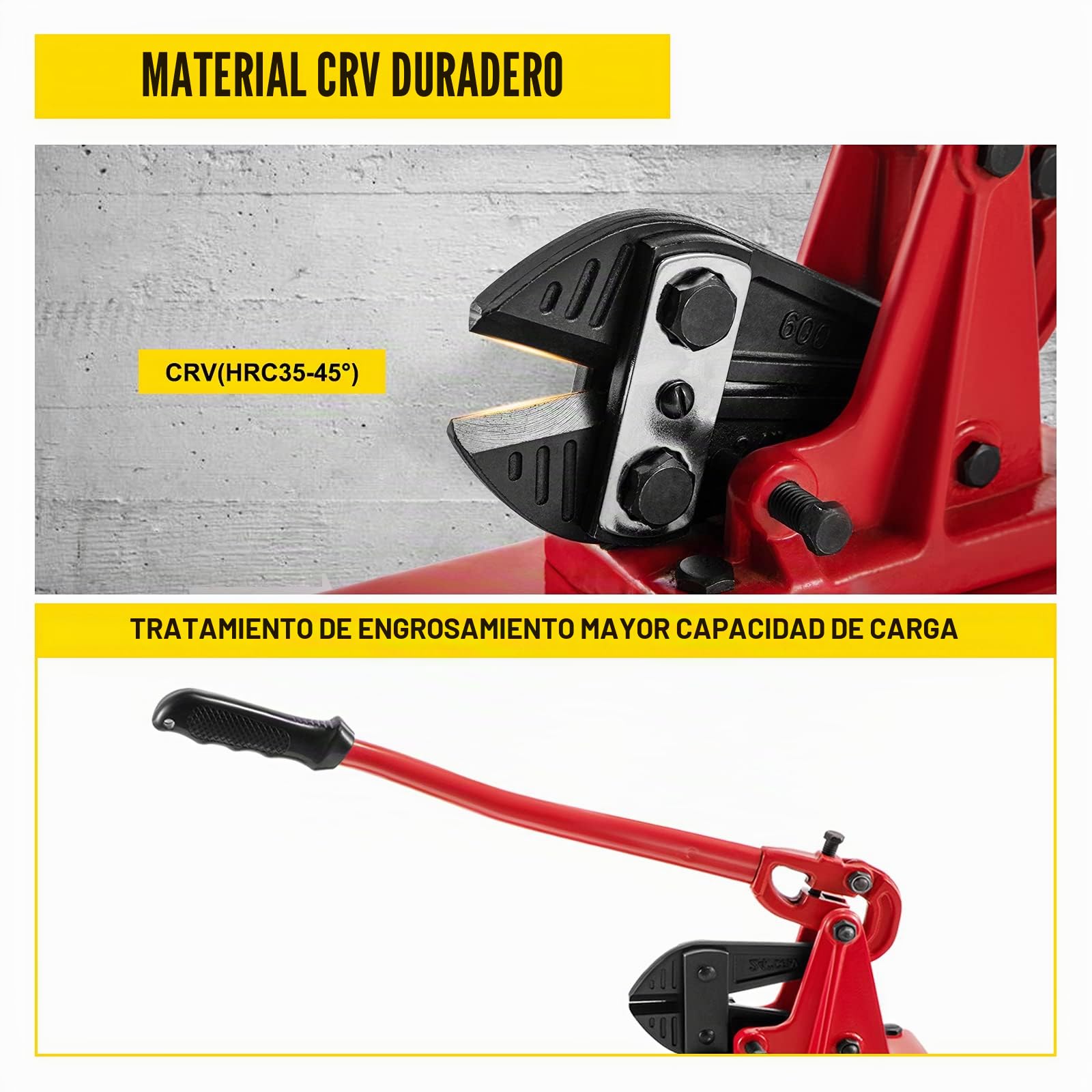 VEVOR Engarzadora de Banco de 61 cm Herramienta de Engarzado Manual de Acero de Aleación con Capacidad de Corte de 9,5 mm para Construcción de Cables, Industria Mecánica, Mantenimiento, Taller, Garaje
