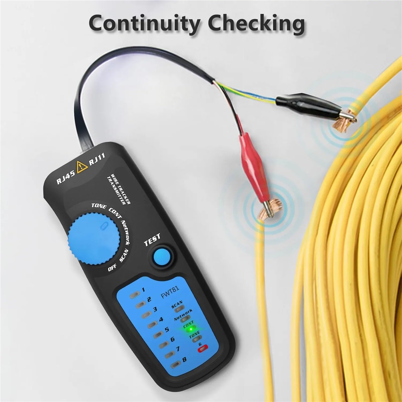 Tester Sieci, Lokalizator kabli sieciowych Detecteur FWT81 RJ11/45 Lan Ethernet Tester przewodów telefonicznych Narzędzie telekomunikacyjne Praca pod napięciem 48 V