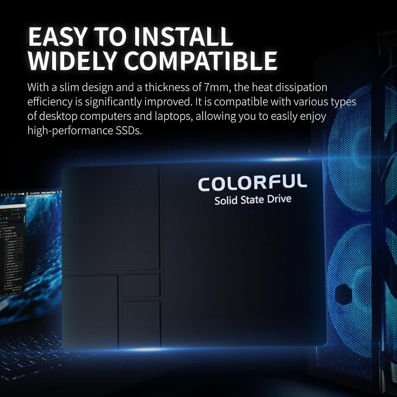 Colorful 256 SSD,256GB SSD Sata,2.5 SATA III with 3D NAND Flash,Internal Solid State Hard Drives - 500MB/s Read, 450MB/s Write,for Laptop & Desktop PC Upgrade