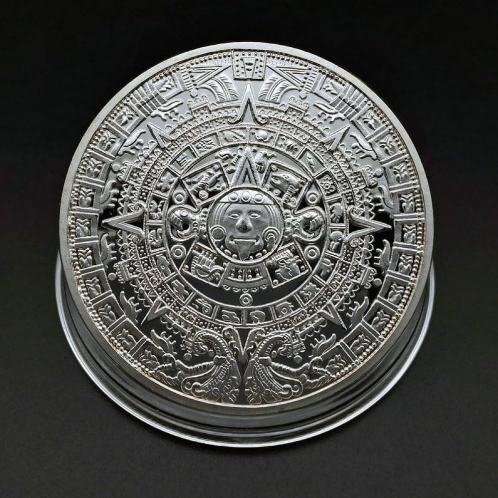 Moneta Commemorativa della Piramide Maya Meridiana Moneta d'oro Collezione di Monete d'Argento Accessori per Decorazione della Casa