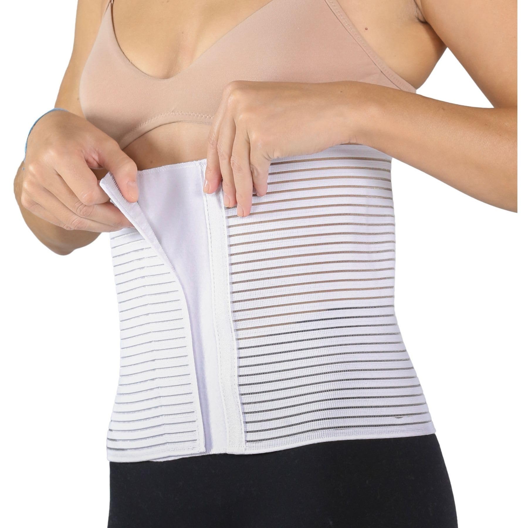 Easy8 – H28/80 Pancera Contenitiva Uomo Donna, Pancera Post Parto, Altezza 28 cm, Fascia Addominale Post Operatoria, Elastica, Guaina, Lombare, Corsetto, Chiusura a Strappo Regolabile