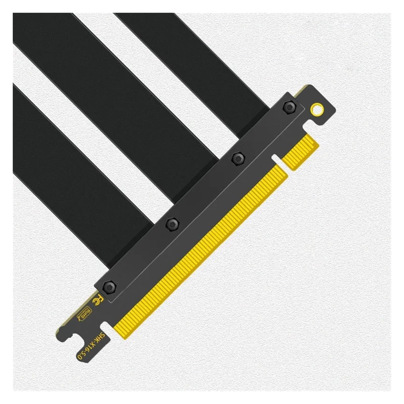 PCIe 5.0 X16 Riser Cable S+A+S, RTX4090, RX6950XT, X570, B550, Z690, ekranowany, szybki pionowy montaż, do gier, PCI Express Gen5 (0,15 m, 5,0 biały, 180 stopni)