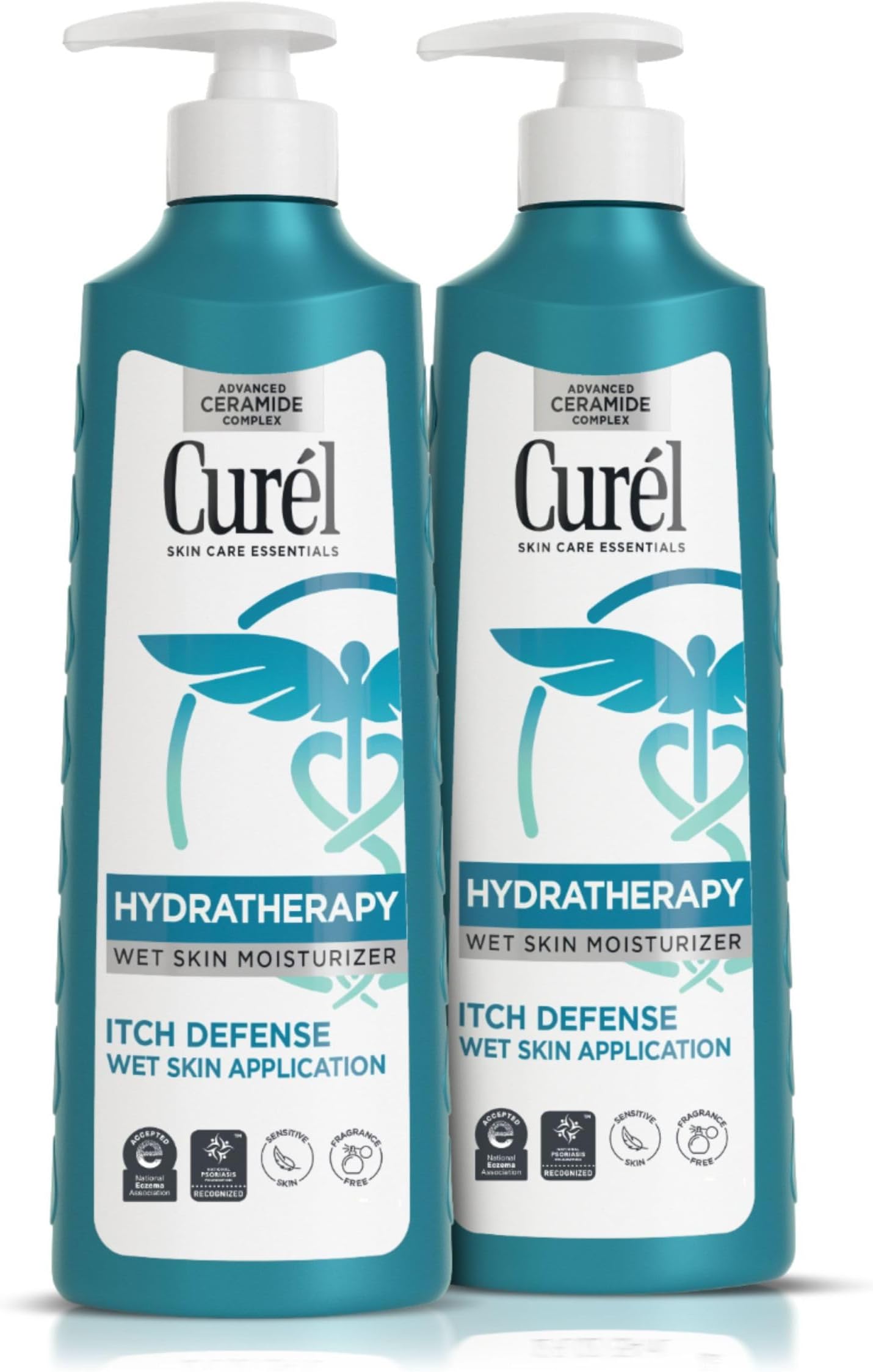 Curel Hydra Therapy In Shower Lotion, Itch Defense Body Moisturizer with Advanced Ceramide Complex, Vitamin E, & Oatmeal Extract, 12 Oz, Pack of 2