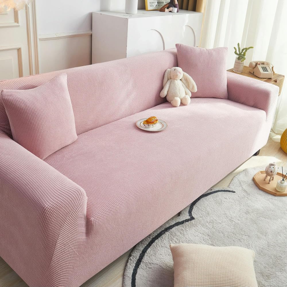 SDYdsgE sofa cover， Nordic Fashion Knitted Elastic Sofa Cover Solid Color All Seasons Universal Couch Slipcover(H,200 260cm)