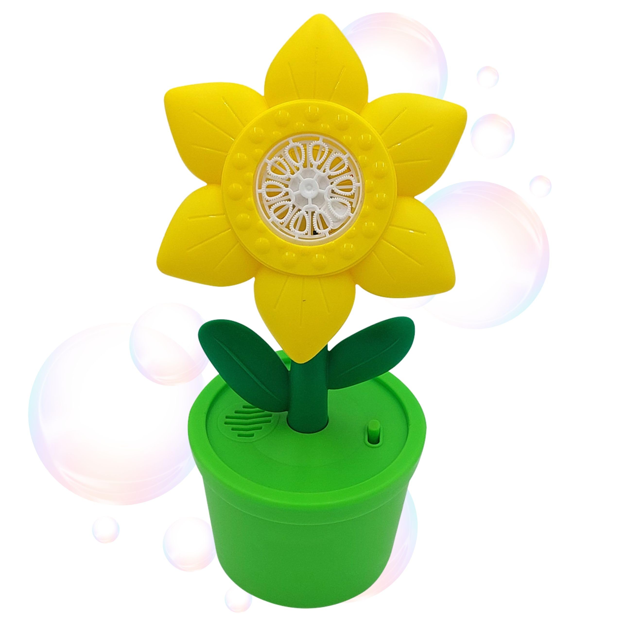 Bubble machine, soap bubble flower + liquid 80ml, LED light Bubble Maker for Little Boys Girls Fun Outdoor Party (0911)