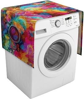 Dustproof Washer Covers for Home, Dryer Covers for The Top Fridge Anti-Slip Cover, Reusable Bright Beautiful Colorful Art Appliances Cover for Oven, Dishwasher, Kitchen