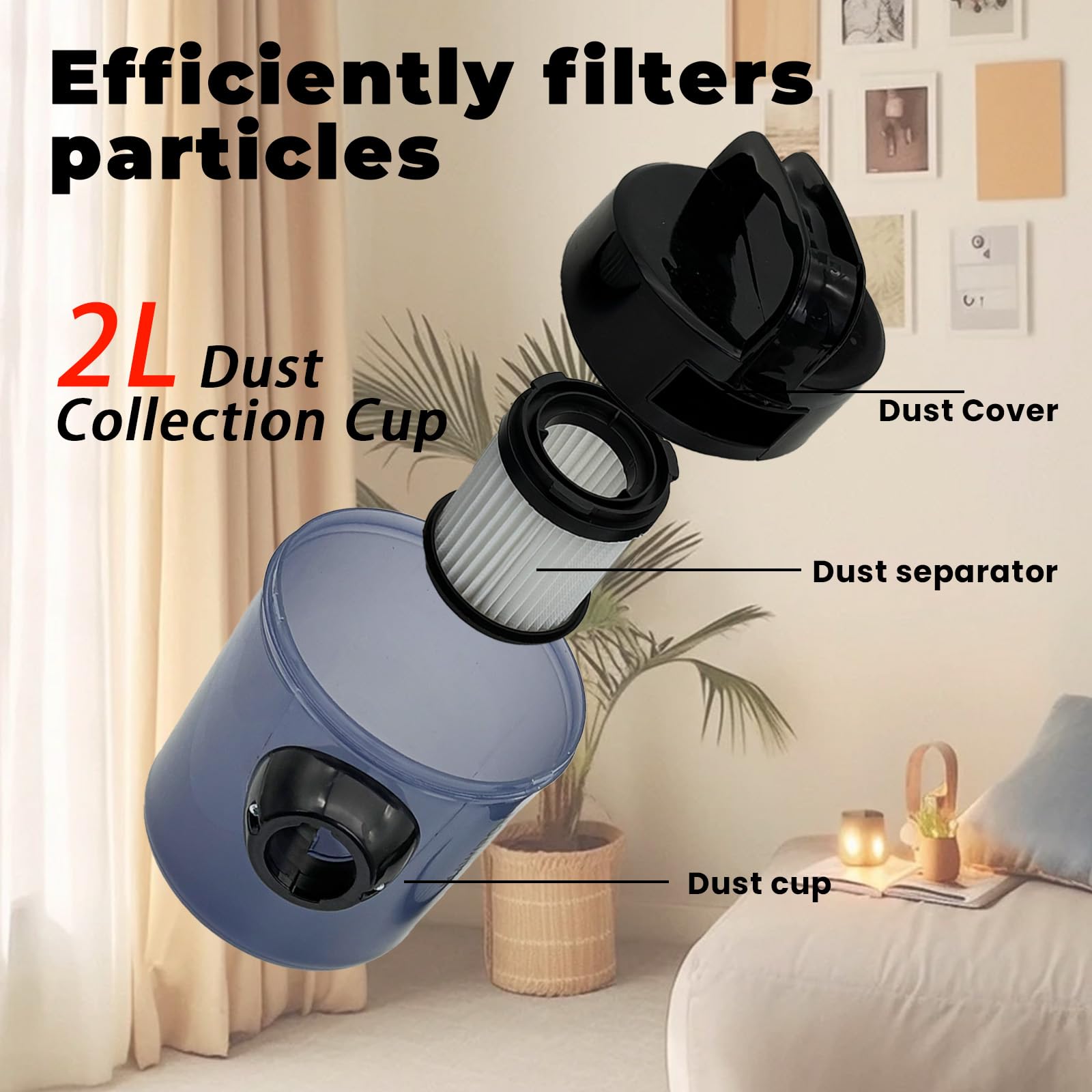 Aspirateur sans Sac 1000 W sans Sac avec Forte Puissance d'Aspiration Tête de Brosse 2 en 1 pour Tapis, Sols Durs et Poils d'animaux